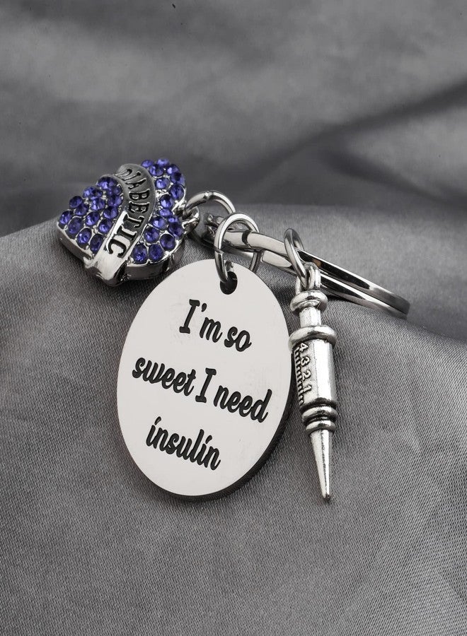 SEIRAA Diabetic Awareness Keychain I’m So Sweet I Need Insulin Diabetes Keychain Diabetic Patients Gift (Diabetic Awareness Keychain) - Image 4